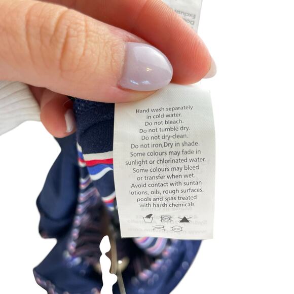 Niptuck NWT Red White Blue Sailor Stripe Adjustable Halter One Piece Swimsuit - Picture 13 of 13